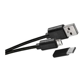 Adaptér do auta EMOS 1x USB, Micro USB kabel, USB-C redukce, 1m černý

 obrázek produktu 2 z 3