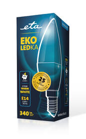 Žárovka LED ETA EKO LEDka svíčka 4W, E14, teplá bílá 

 obrázek produktu 3 z 3