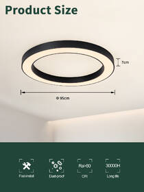 Stropní svítidlo IMMAX NEO PASTEL SLIM SMART 95 x 7cm 68W  Zigbee 3.0, TUYA černé

 obrázek produktu 3 z 11