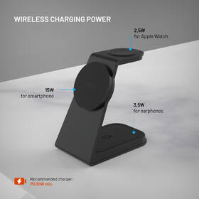 Bezdrátová nabíječka FIXED MagPowerstation Alu 2, 3v1 MagSafe, Qi2 černá

 obrázek produktu 6 z 13