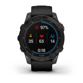 Chytré hodinky Garmin fenix 7 Solar - Gray/Black Silicone Band 

 obrázek produktu 2 z 10