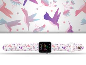Řemínek Mi-Band na Apple Watch 38/40/41 mm - motiv Kolibříci, bílý 

 obrázek produktu 1 z 3