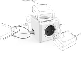 Rozbočovací zásuvka Powercube USB,  4x zásuvka, 2x USB šedá/bílá

 obrázek produktu 3 z 3