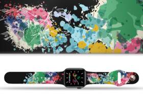 Řemínek Mi-Band na Apple Watch 42/44/45/49 mm - motiv Jelen v abstrakci , černý 

 obrázek produktu 1 z 3