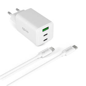 Nabíječka do sítě Epico UltraBoost GaN 65W 1x USB-A/2x USB-C + kabel bílá

 obrázek produktu 2 z 5