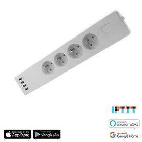Kabel prodlužovací iQtech SmartLife WT004, Wi-Fi, 4x zásuvka + 4x USB, 1,8m 

 obrázek produktu 1 z 5