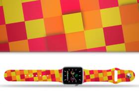 Řemínek Mi-Band na Apple Watch 42/44/45/49 mm - motiv Barevná šachovnice, bílý 

 obrázek produktu 1 z 3