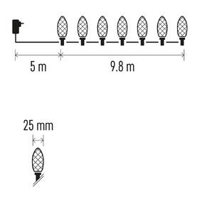 Vánoční osvětlení EMOS 50 LED řetěz - 9,8 m, šišky, venkovní i vnitřní, teplá bílá 

 obrázek produktu 10 z 10