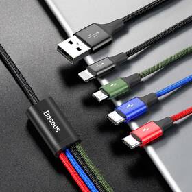 Kabel Baseus 4v1, USB/2x USB-C, Lightning, Micro USB, 1,2m černý

 obrázek produktu 4 z 5
