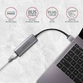 Síťová karta Axagon USB-A 3.2 Gen 1 - 2.5 Gigabit Ethernet šedá

 obrázek produktu 2 z 4