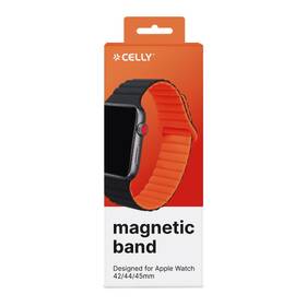 Řemínek Celly magnetický na Apple Watch 42/44/45 mm černý/oranžový

 obrázek produktu 3 z 4