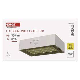 Nástěnné svítidlo EMOS BRIXO, 350lm, PIR, solární, neutrální bílá bílé

 obrázek produktu 4 z 5
