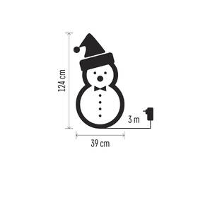 LED dekorace EMOS 120 LED vánoční sněhulák ratanový, 124 cm, vnitřní, studená bílá, časovač 

 obrázek produktu 3 z 4