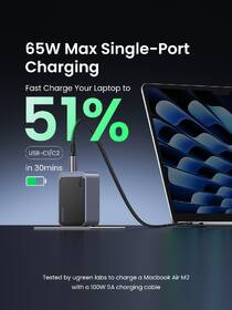 Nabíječka do sítě UGREEN Nexode S 65W 2xUSB-C, 1xUSB-A, GaN šedá

 obrázek produktu 3 z 14
