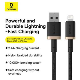 Kabel Baseus Dura USB/Lightning, 2.4A, 1m černý/zlatý

 obrázek produktu 9 z 16