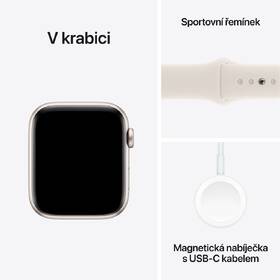 Chytré hodinky Apple GPS + Cellular 40mm pouzdro z hvězdně bílého hliníku - hvězdně bílý sportovní řemínek - S/M 
