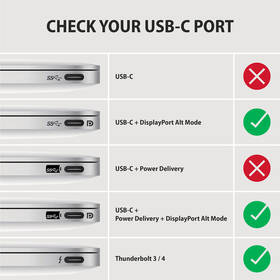 Kabel Axagon USB-C / DisplayPort, 1,8m, 4K/60Hz černá barva
