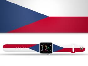 Řemínek Mi-Band na Apple Watch 42/44/45/49 mm - motiv Česká vlajka, bílý 

 obrázek produktu 1 z 1