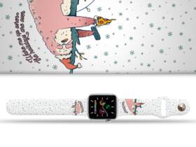 Řemínek Mi-Band na Apple Watch 42/44/45/49 mm - motiv Vzbuďte mě až svátky skončí, bílý 

 obrázek produktu 1 z 3