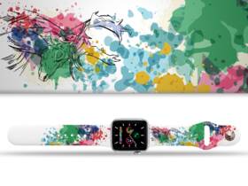 Řemínek Mi-Band na Apple Watch 42/44/45/49 mm - motiv Jelen v abstrakci , bílý 

 obrázek produktu 1 z 3