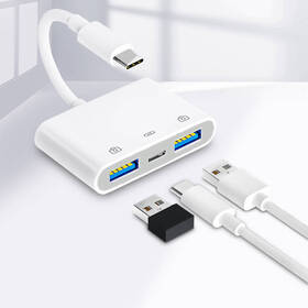 Redukce COTECi 3v1 USB-C/USB-C, 2x USB bílá

 obrázek produktu 1 z 6