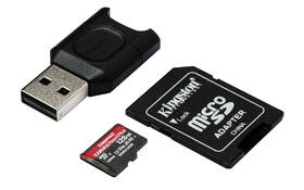 Paměťová karta Kingston MicroSDXC 128GB UHS-II U3 (285R/165W) + adaptér + čtečka 

 obrázek produktu 1 z 2