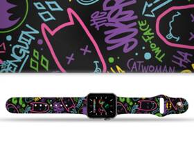 Řemínek Batman na Apple Watch 42/44/45/49 mm - motiv Graffiti, černý 

 obrázek produktu 1 z 3