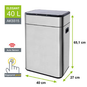 Bezdotykový odpadkový koš Helpmation AK5515, 40 l nerez

 obrázek produktu 6 z 12