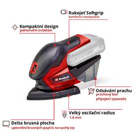 Vibrační bruska Einhell TE-OS 18/150 Li (bez baterie) 4460708 

 obrázek produktu 2 z 10