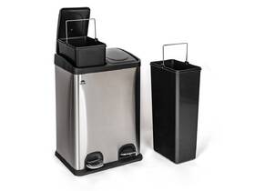 Odpadkový koš na tříděný odpad BRILANZ SAVERY 40 l (2 x 20 l) černý/nerez

 obrázek produktu 4 z 8