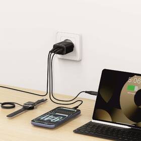 Nabíječka do sítě Swissten EDGE GaN 2x USB-C PD 65W/1x USB-A 18W QC černá

 obrázek produktu 4 z 5