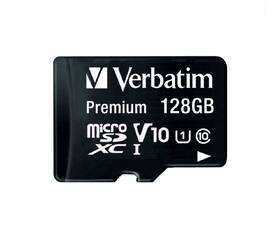 Paměťová karta Verbatim microSDXC 128GB UHS-I V10 U1 (90R/10W) + adaptér 

 obrázek produktu 1 z 2