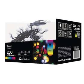 Vánoční osvětlení EMOS 200 LED, cherry řetěz – kuličky, 10m, vnitřní, multicolor 

 obrázek produktu 5 z 5