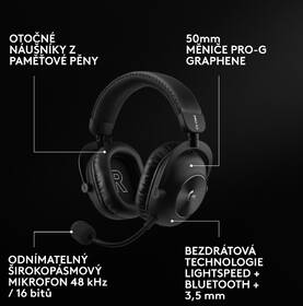 Headset Logitech PRO X3 LIGHTSPEED Wireless černý

 obrázek produktu 9 z 17