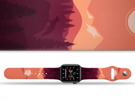 Řemínek Mi-Band na Apple Watch 42/44/45/49 mm - motiv Východ slunce na horách, bílý 

 obrázek produktu 1 z 3