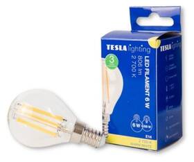 Žárovka LED Tesla Lightning miniglobe filament E14, 6W, teplá bílá 

 obrázek produktu 2 z 3