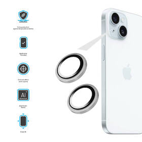 Ochranné sklo čočky fotoaparátu FIXED Camera Glass na Apple iPhone 15/15 Plus stříbrné

 obrázek produktu 1 z 3