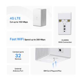 Router Mercusys MB110-4G, Wi-Fi, 4G, LTE bílý

 obrázek produktu 2 z 6