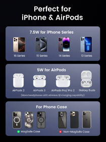 Bezdrátová nabíječka UGREEN Qi2 7,5W na Apple iPhone a AirPods černá/šedá

 obrázek produktu 13 z 15