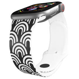 Řemínek Mi-Band na Apple Watch 42/44/45/49 mm - motiv Půlkroužky řemínek, bílý 

 obrázek produktu 2 z 3