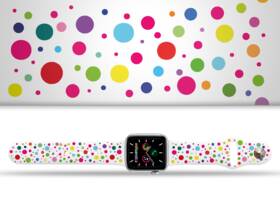 Řemínek Mi-Band na Apple Watch 42/44/45/49 mm - motiv Puntíky, bílý 

 obrázek produktu 1 z 3