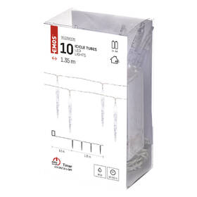 Vánoční osvětlení EMOS 10 LED girlanda - 10x rampouch, 1,35 m, 2x AA, vnitřní, studená bílá, časovač 
 Vánoční osvětlení EMOS 10 LED girlanda - 10x rampouch, 1,35 m, 2x AA, vnitřní, studená bílá, časovač