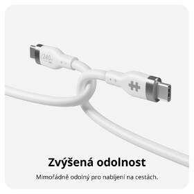 Kabel Hyper Silicone 240W, USB-C / USB-C, 1 m bílý

 obrázek produktu 2 z 5