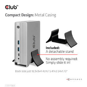 Dokovací stanice Club3D USB-C, Triple Display DP 1.4, PD Charging Dock 120 W šedá

 obrázek produktu 3 z 6