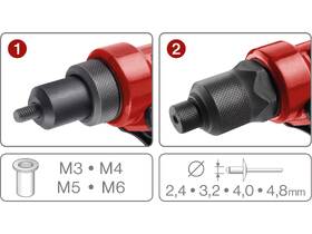 Kleště nýtovací FORTUM 4770628, M3-M6 

 obrázek produktu 8 z 9