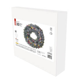 LED dekorace EMOS 20 LED vánoční věnec zasněžený, 38 cm, 2x AA, vnitřní, teplá bílá, časovač 

 obrázek produktu 5 z 5