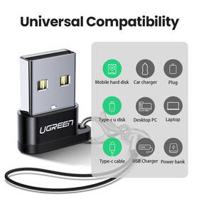 Redukce UGREEN USB-C/USB 2.0 černá barva
