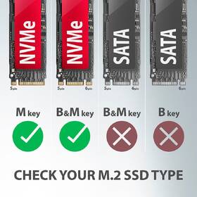 Externí rámeček Axagon Silver Arrow box, USB-C 10 Gbps - M.2 NVMe SSD stříbrný

 obrázek produktu 9 z 9