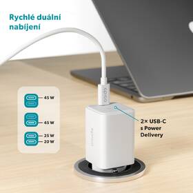 Nabíječka do sítě Epico UltraBoost GaN 45W 2x USB-C bílá

 obrázek produktu 5 z 6