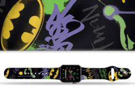 Řemínek Batman na Apple Watch 42/44/45/49 mm - motiv Graffiti 2, černý 

 obrázek produktu 1 z 3